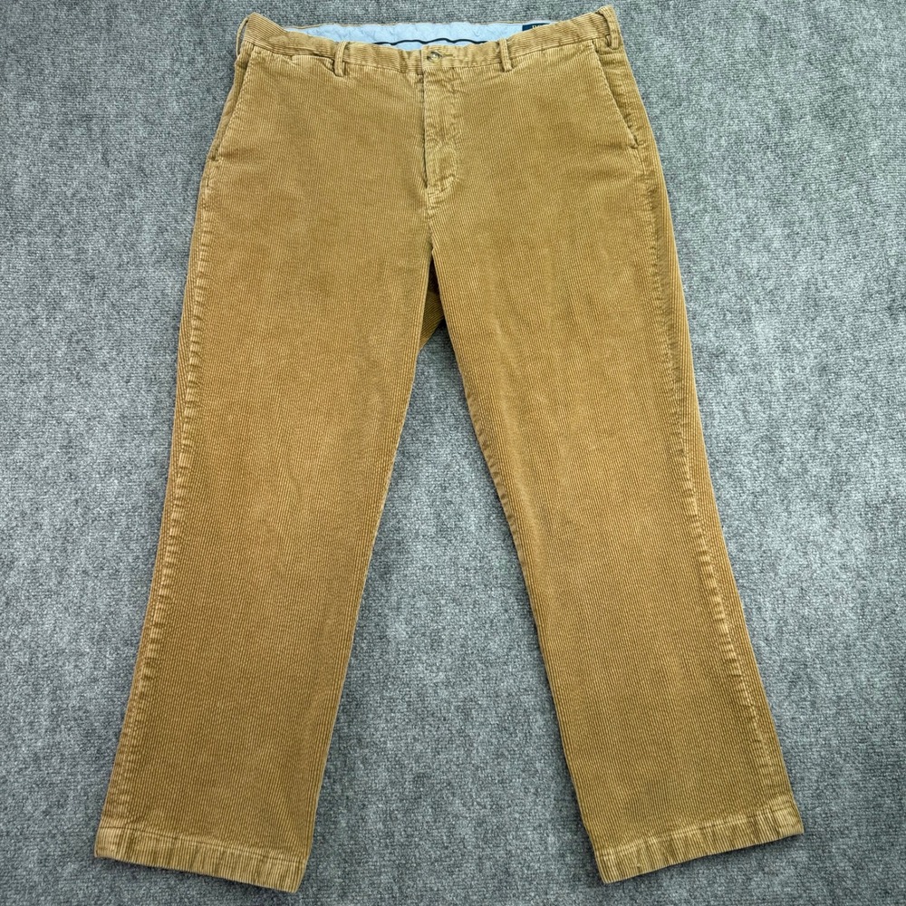 Polo Ralph Lauren Pants Mens 38x30 (Fits 38x27) Tan Corduroy Stretch Classic Fit